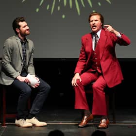What would 'Anchorman' Ron Burgundy, played by Will Ferrell, right, think? Older male newsreaders could be on their way out (Picture: Joe Scarnici/Getty Images for Funny or Die)