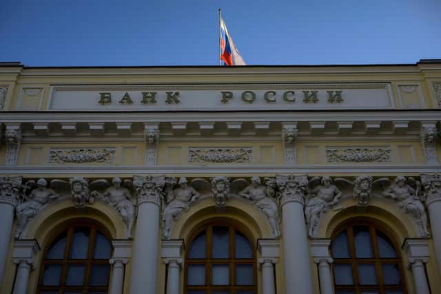 Russia's central bank announced on February 28, 2022 it was raising its key interest rate to 20 percent from 9.5 percent as the West pummelled the country with sanctions over Moscow's invasion of Ukraine. (Image credit: Natalia Kolesnikova/AFP via Getty Images)
