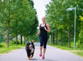 Your dog can help you train to conquer the challenges of running a marathon.