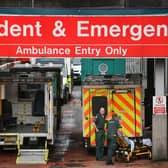 Ambulances sit at the accident and emergency at the Glasgow Royal hospital. Picture: Jeff J Mitchell/Getty Images