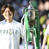 Kyogo Furuhashi sent Celtic on their way to the treble with the opening goal.