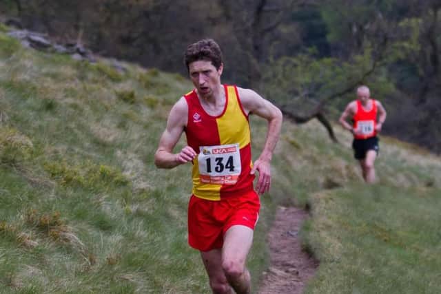 Chris Smith taking part in a hill race.