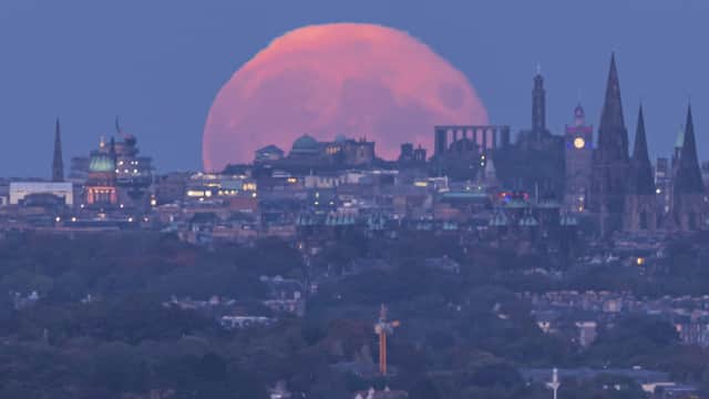 The Hunter's Moon brought a new dimension of beauty to the skyline of Edinburgh.