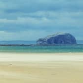 Tyninghame beach and the Bass Rock.