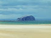Tyninghame beach and the Bass Rock.