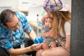 A one year-old receives the MMR vaccine as cases rise (Picture: Jan Sonnenmair/Getty Images)
