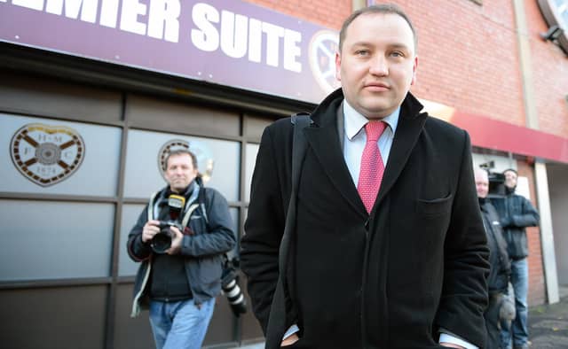 Ian Murray MP, then the chairman of the Foundation of Hearts arrives at Tynecastle for a creditors and shareholders meeting in 2013.