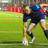 Edinburgh's Duhan van Der Merwe scored a try double in the 33-31 defeat by Leinster. (Photo by Paul Devlin / SNS Group)