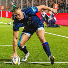 Edinburgh's Duhan van Der Merwe scored a try double in the 33-31 defeat by Leinster. (Photo by Paul Devlin / SNS Group)