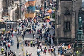 Edinburgh's Royal Mile on the first day of the Edinburgh Fringe Festival.