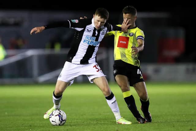 Elliot Anderson in action for Newcastle United U21s. (Photo by George Wood/Getty Images)