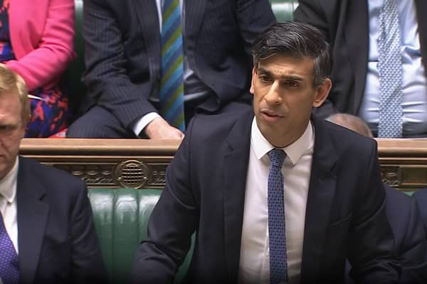 Prime Minister Rishi Sunak giving a statement to MPs in the House of Commons, London, following the attack by Iran on Israel.