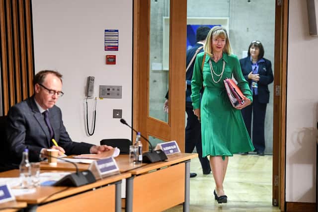 Leslie Evans, Permanent Secretary to the Scottish Government, arrives to give evidence to a Scottish Parliament committee at Holyrood in Edinburgh. Picture: Jeff J Mitchell/POOL/AFP via Getty Images