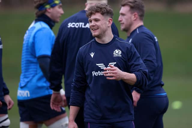 Darcy Graham training this week with Scotland at Oriam, on the outskirts of Edinburgh,. (Photo by Craig Williamson / SNS Group)