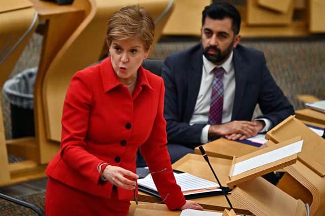 First Minister Nicola Sturgeon updates the Scottish Parliament on her new Covid guidance (Picture: Jeff J Mitchell/Getty Images)