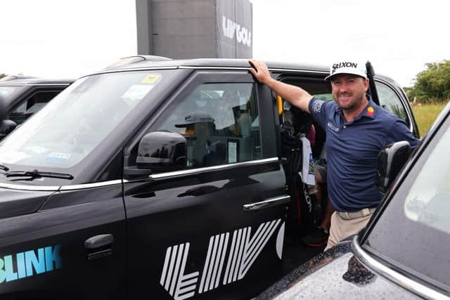 Northern Ireland's Graeme McDowell prepares to take his black cab to the third tee to begin his round on the first day of the LIV Golf Invitational Series event at The Centurion Club in St Albans, north of London, on June 9, 2022. (Photo by ADRIAN DENNIS/AFP via Getty Images)
