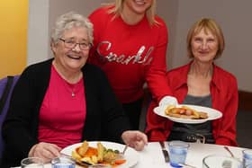left to right Margaret (Re-engage Guest), Lyndsey Rafferty (EICC) and Anne Grindley (Group Coordinator, Re-engage) at the EICC