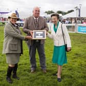HRH Princess Anne presenting the Sir William Young Award to Dochy Ormiston (MVO) and Sylvia Ormiston (MVO).