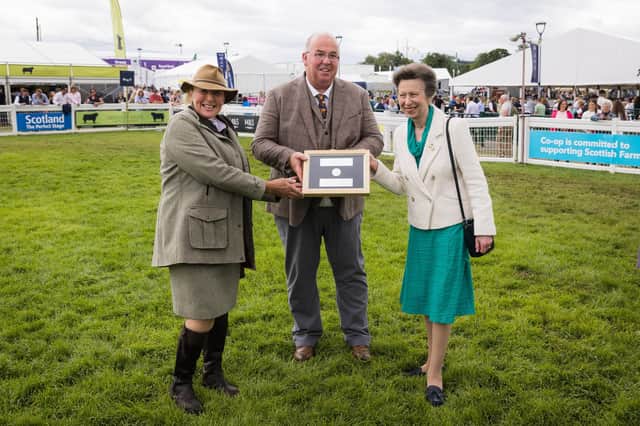 HRH Princess Anne presenting the Sir William Young Award to Dochy Ormiston (MVO) and Sylvia Ormiston (MVO).