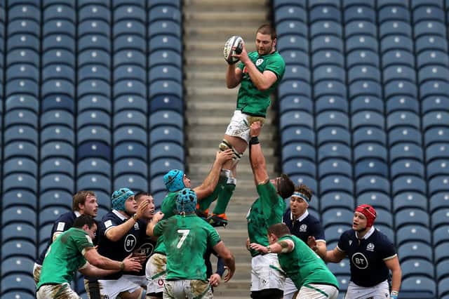 Ireland dominated the lineout during their 27-24 victory over Scotland at BT Murrayfield. Picture: Jane Barlow/PA Wire