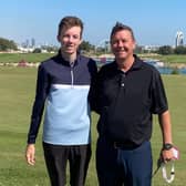 Dominic McGlinchey and his dad Gary pictured at Doha Golf Club ahead of the teenager's appearance in this week's Commercial Bank Qatar Masters on the DP World Tour.