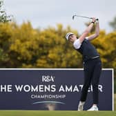 Hannah Darling in action during the second qualifying round of the R&A Womens Amateur Championship at Kilmarnock (Barassie) Golf Club. Picture: Charles McQuillan/R&A/R&A via Getty Images.