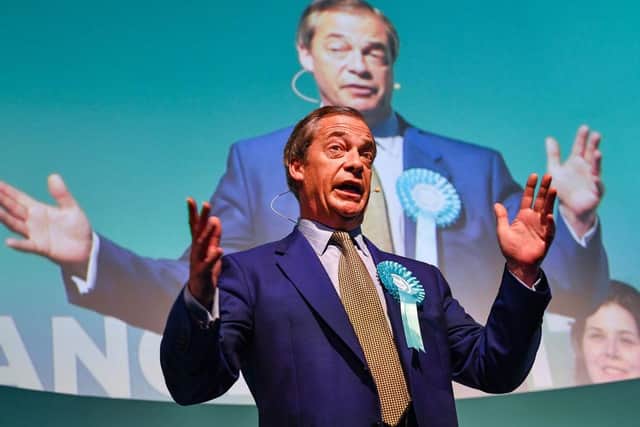 Nigel Farage at the Corn Exchange in Edinburgh in May 2019, three years after a majority of UK voters opted to take the nation out of Europe (Picture: Jeff J Mitchell/Getty Images)
