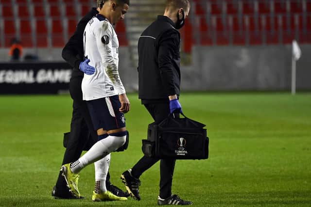 Tavernier limped out with a knee injury in Belgium (Photo by DIRK WAEM/BELGA/AFP via Getty Images)