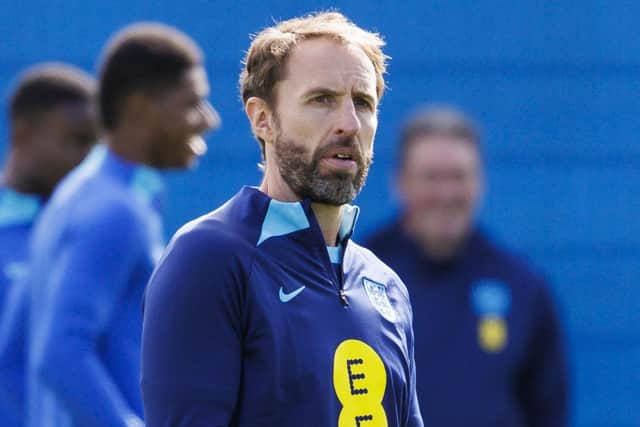 England manager Gareth Southgate at the Rangers Training Centre yesterday. (Photo by Mark Scates / SNS Group)