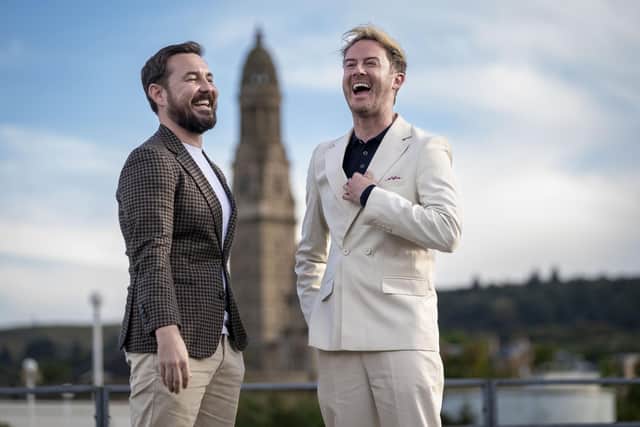 Martin Compston and Phil MacHugh at the launch of their show Martin Compston's Scottish Fling. Picture: Jamie Simpson/BBC