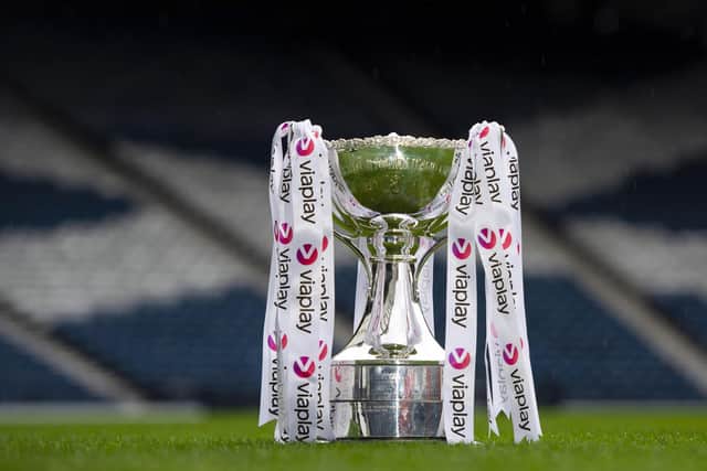 The Viaplay Cup pictured at Hampden Park. (Photo by Ross MacDonald / SNS Group)