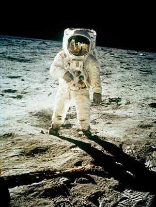 Astronaut Edwin 'Buzz' Aldrin walks near the lunar module during the Apollo 11 mission in July 1969 (Picture: Neil Armstrong/Nasa/AP)