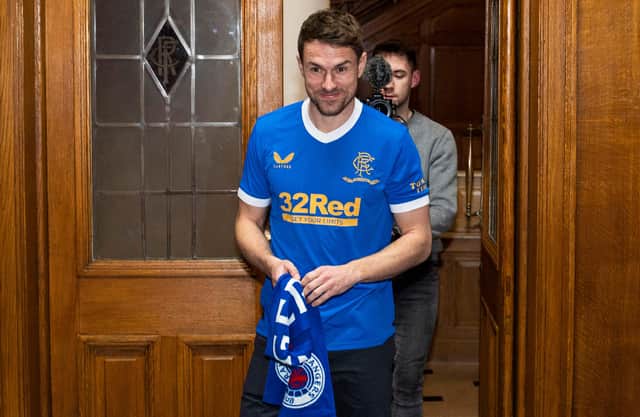 Aaron Ramsey won't make his Rangers debut against Celtic on Wednesday night.  (Photo by Ross MacDonald / SNS Group)