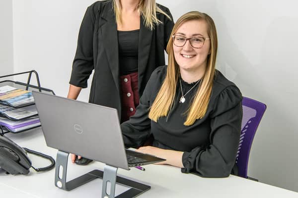 Louise Cormack and Kayleigh Ross from  Phil Anderson Financial Services' Caithness office (Pic: Angus MacKay)
