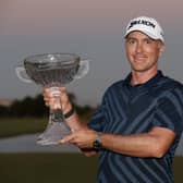 Martin Laird shows off yhe trophy after winning the Shriners Hospitals For Children Open at TPC Summerlin in Las Vegas. Picture: Matthew Stockman/Getty Images