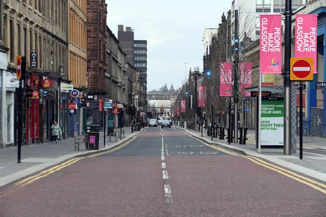 Towns and cities were virtually empty of people after lockdowns were ordered across the country (Picture: Andy Buchanan/AFP via Getty Images)