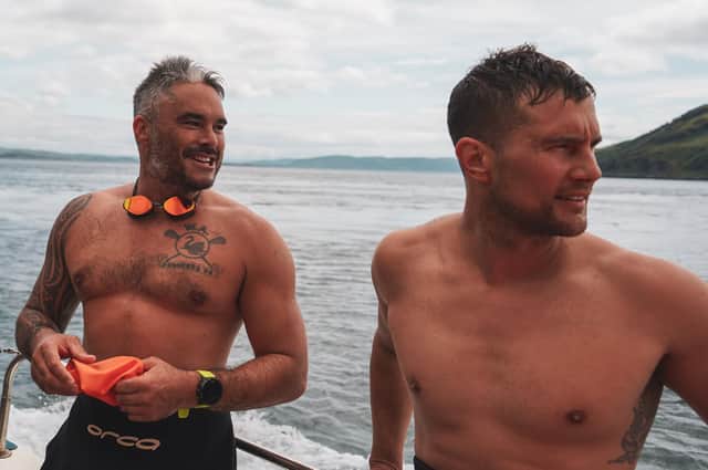 Brothers Nick and Alex Ravenhall swam across the Corryvreckan with bottles of whisky strapped to their bodies to raise money for Sea Shepherd New Zealand.