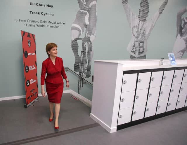 First Minister Nicola Sturgeon visited West Calder High School in West Lothian to meet staff and see preparations for the new school term.