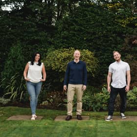 Glasgow tech firm Frog Systems has unveiled a partnership with healthcare specialist Small Changes, at the start of Mental Health Awareness Week.  L to R: Dr Laura Coia, Dr Matt Wild, Grant Yuill and Dr Isabel Howat.