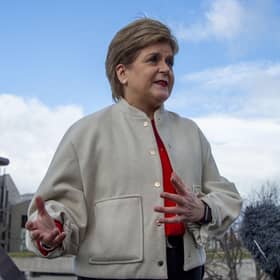 Former first minister Nicola Sturgeon speaks to the media.