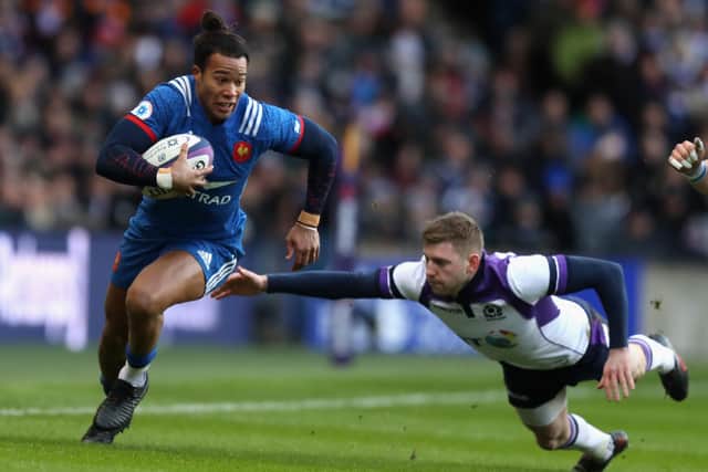 Teddy Thomas scored two tries for France against Scotland at Murrayfield in 2018 and is expected to return to the French side after injury. Picture: David Rogers/Getty Images