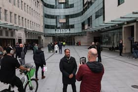 The BBC apologised to Donald Trump over edits made in Panorama (Photo by Adrian DENNIS / AFP)