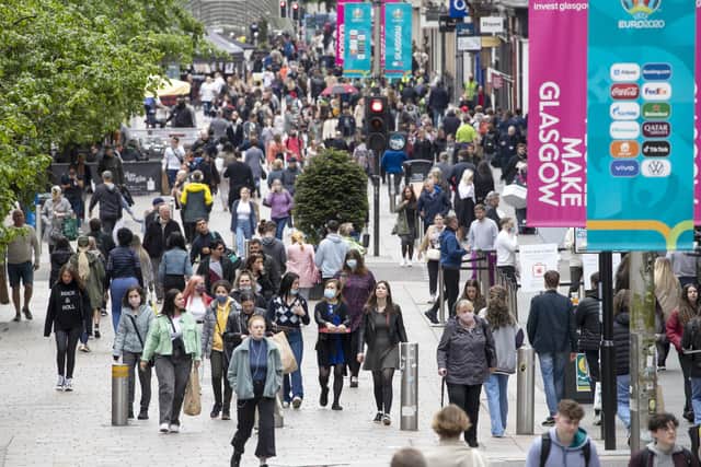 Shoppers in the centre of Glasgow. Picture: Jane Barlow/PA