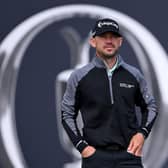 Brian Harman reflects on his brilliant day's work on the 18th green in the second round of the 151st Open at Royal Liverpool. Picture: Ross Kinnaird/Getty Images.
