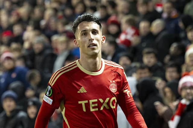 Rangers could target Aberdeen striker Bojan Miovski, according to Kris Boyd. (Photo by Ross MacDonald / SNS Group)