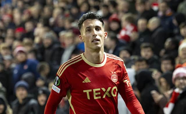 Rangers could target Aberdeen striker Bojan Miovski, according to Kris Boyd. (Photo by Ross MacDonald / SNS Group)