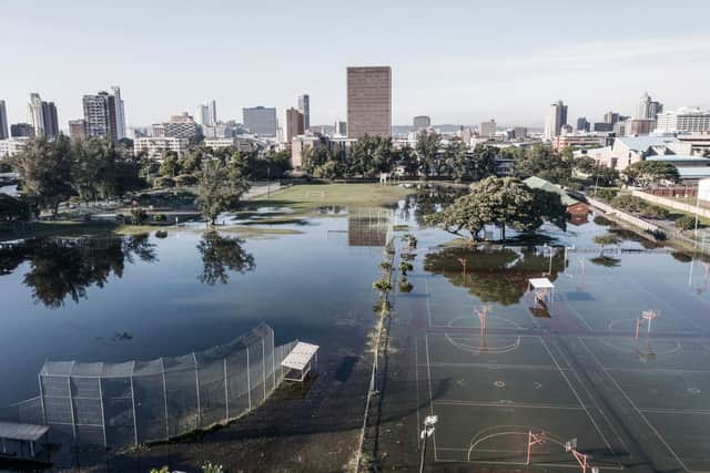 Sports fields were under water for days after heavy rains in Durban (Picture: Marco Longari/AFP via Getty Images)