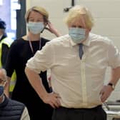 British Prime Minister Boris Johnson visits Stow Health Vaccination centre in Westminster on December 13, 2021 in London, England. (Photo by Jeremy Selwyn - WPA Pool/Getty Images)