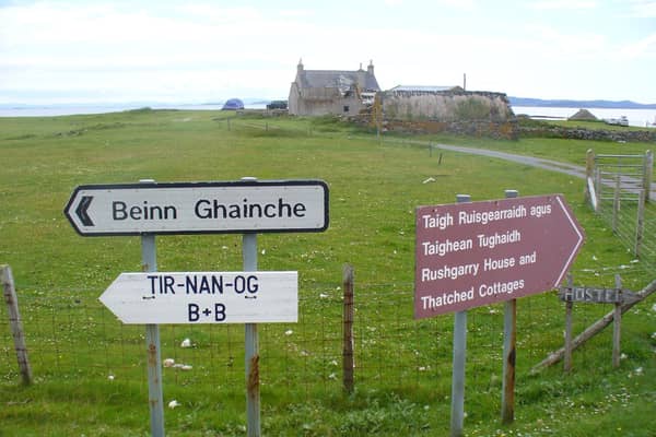 Gaelic road signs in Bernerary in the Western Isles where less than half the population now speaks Gaelic. PIC: Colin Smith/Creative Commons.