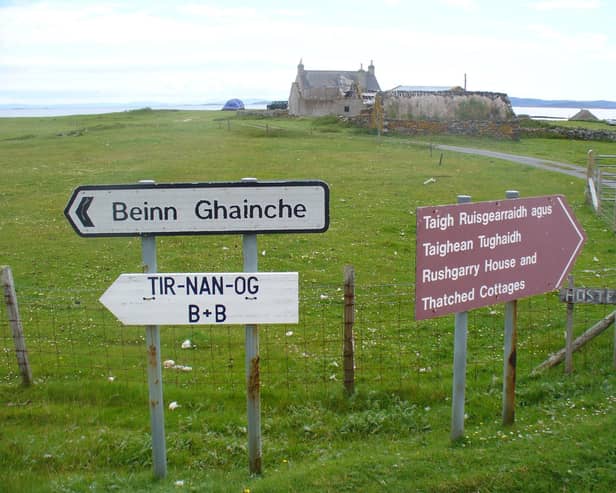 Gaelic road signs in Bernerary in the Western Isles where less than half the population now speaks Gaelic. PIC: Colin Smith/Creative Commons.